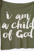 Made in the USA |Child of God Knit Throw Blanket Script