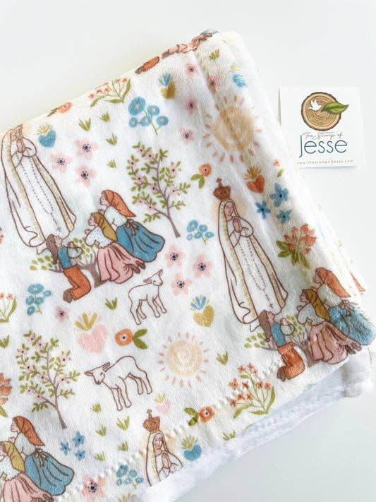 Our Lady of Fatima Velveteen Blanket