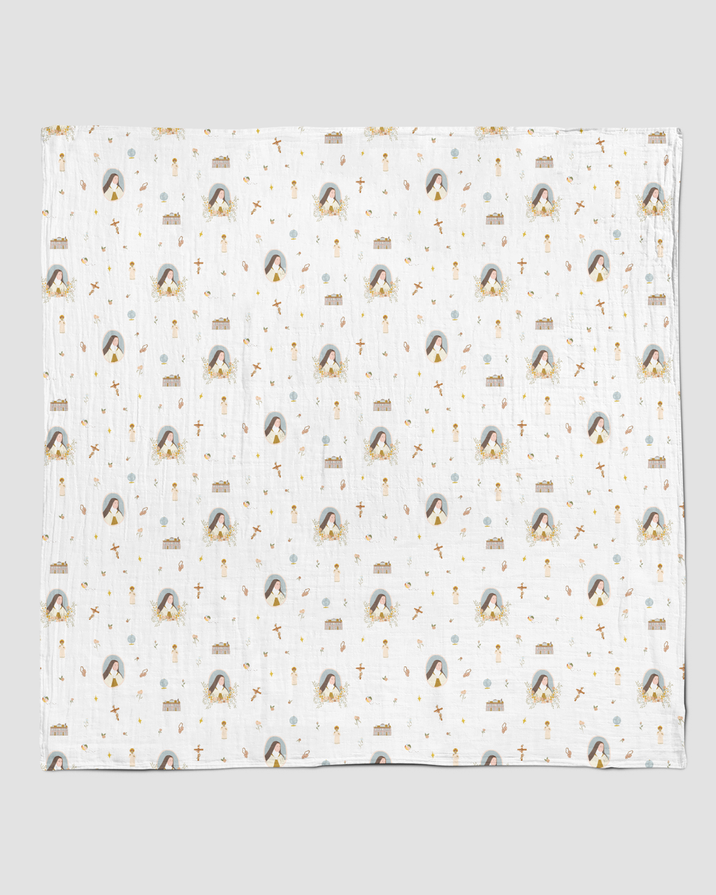 St. Therese of Lisieux Muslin Swaddle