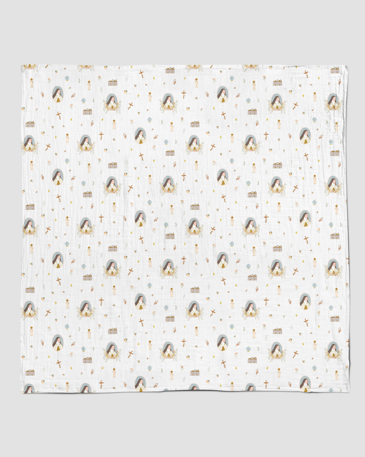 St. Therese of Lisieux Muslin Swaddle