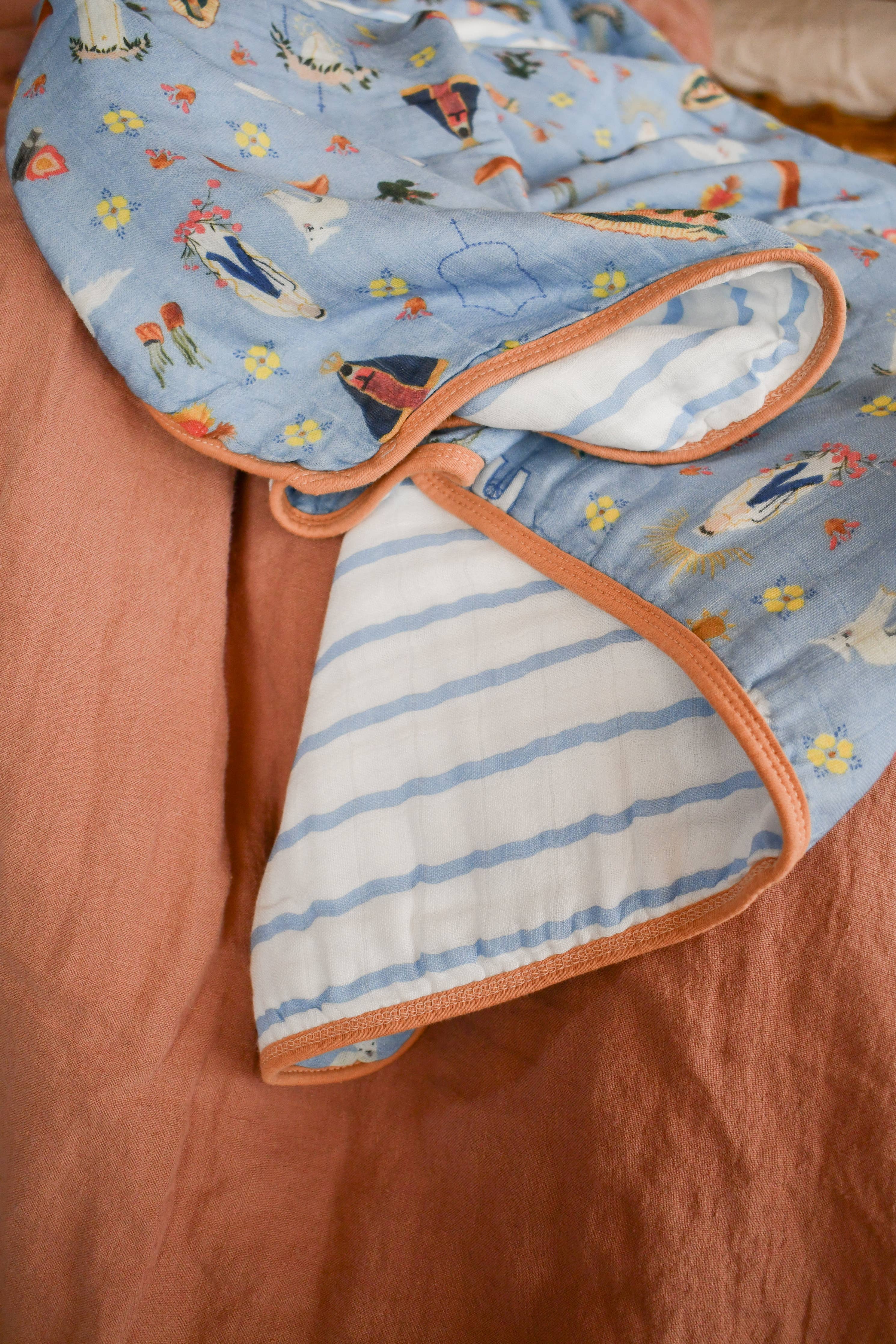 Blue Marian Deluxe Muslin Blanket