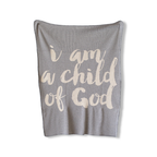 Made in the USA |Child of God Knit Throw Blanket Script