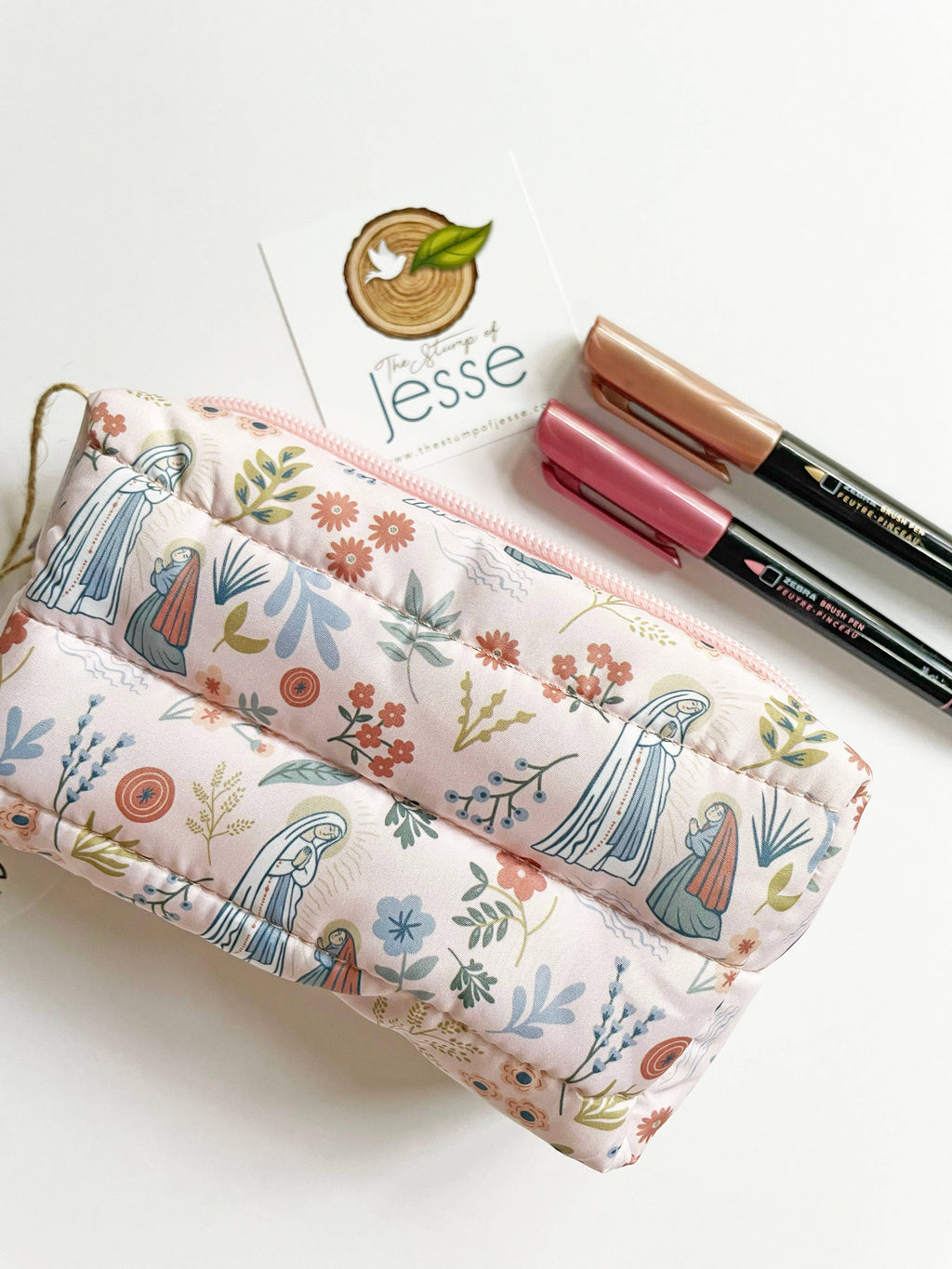 Our Lady of Lourdes Puffer Pouch