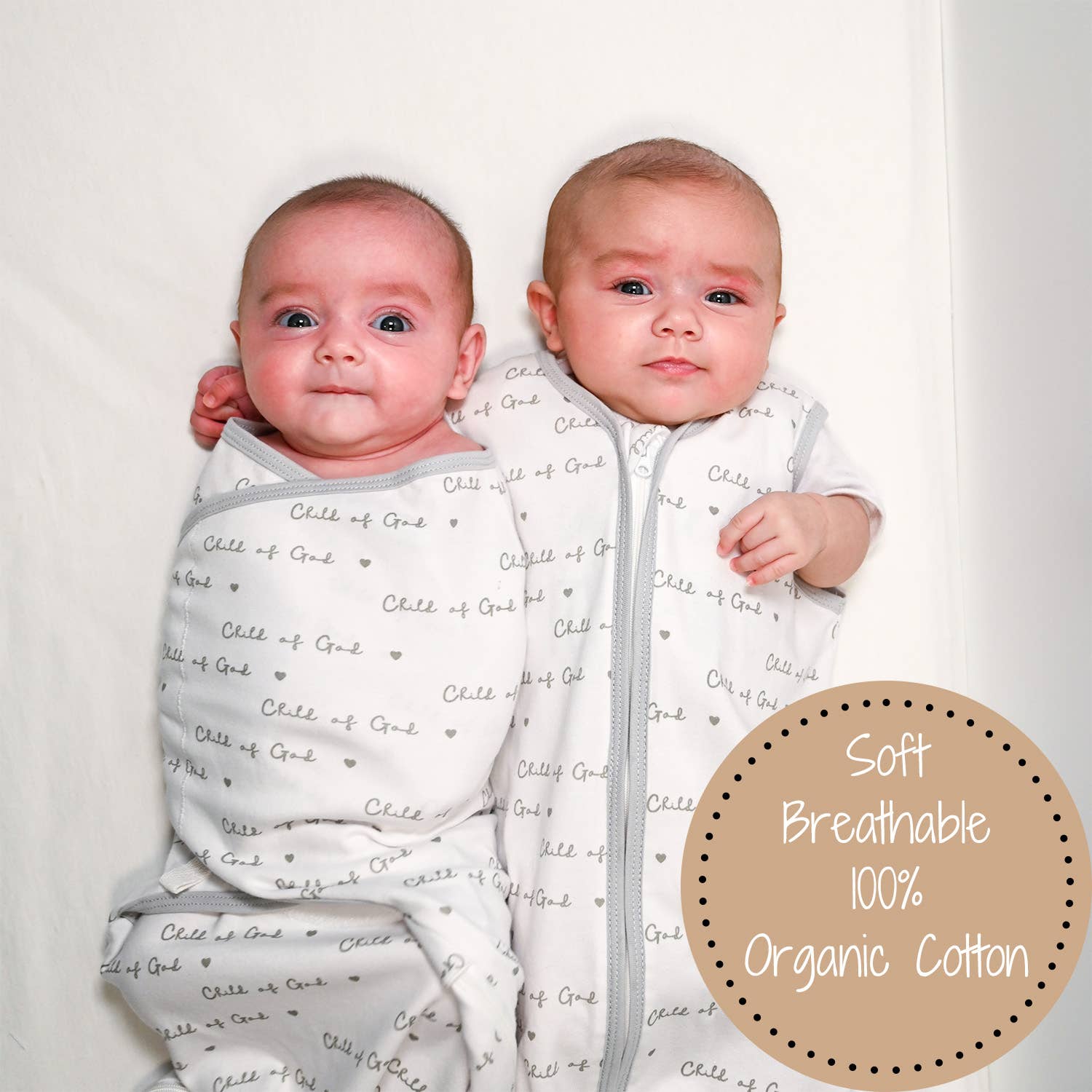 Cotton Velcro Newborn Swaddle Sack Child of God