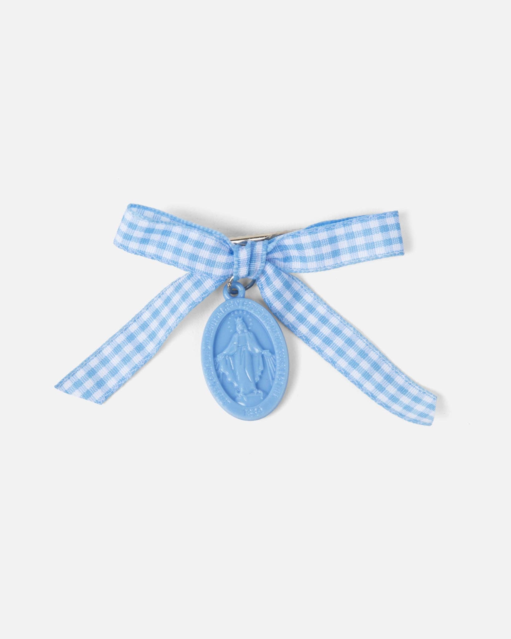 Miraculous Medal Gingham Petite Bow