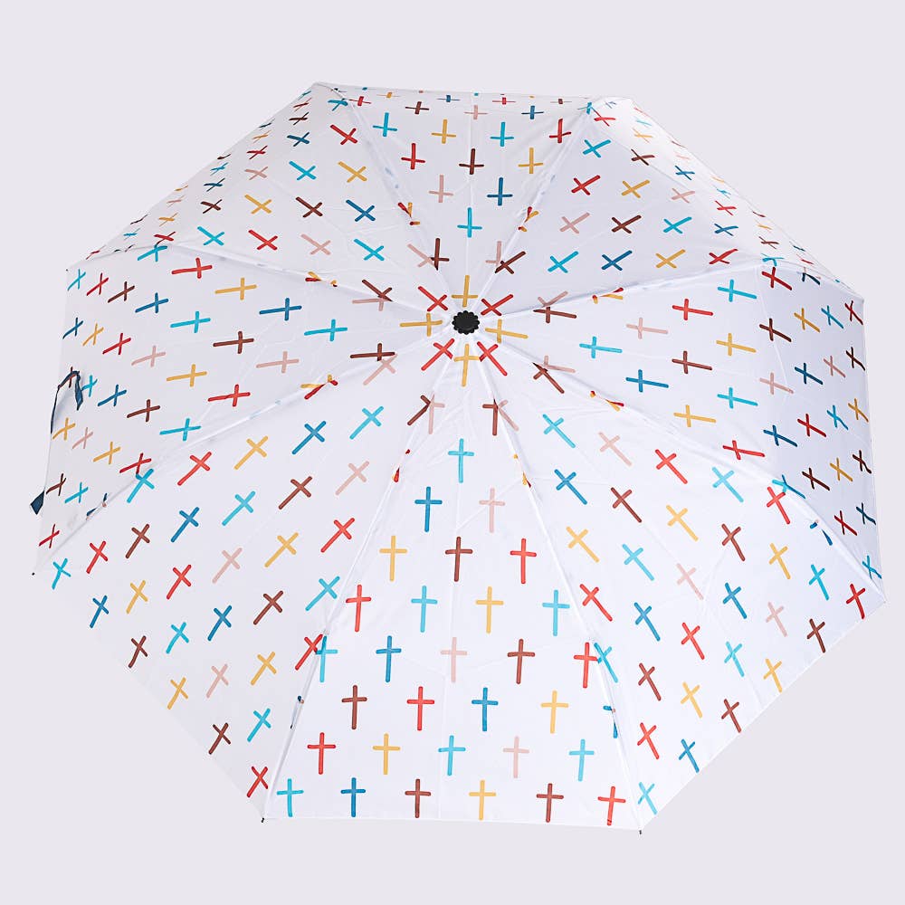 Umbrella Compact Colorful Crosses