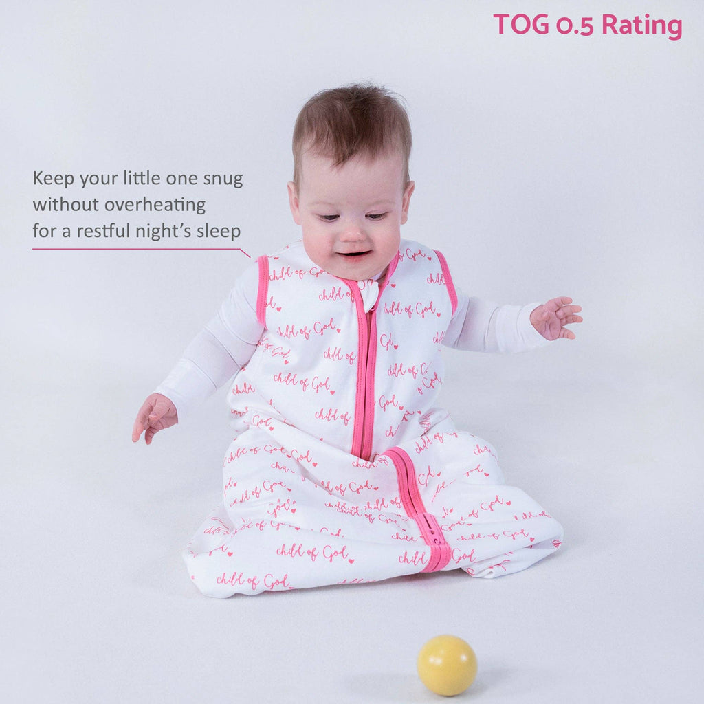 Organic Cotton Sleep Sack 0.5 TOG Pink Child of God