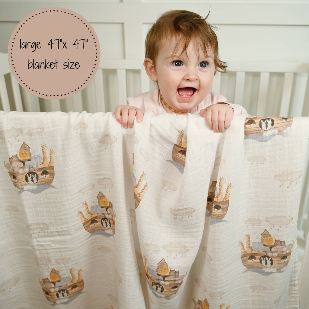 Noah's Ark Muslin Swaddle