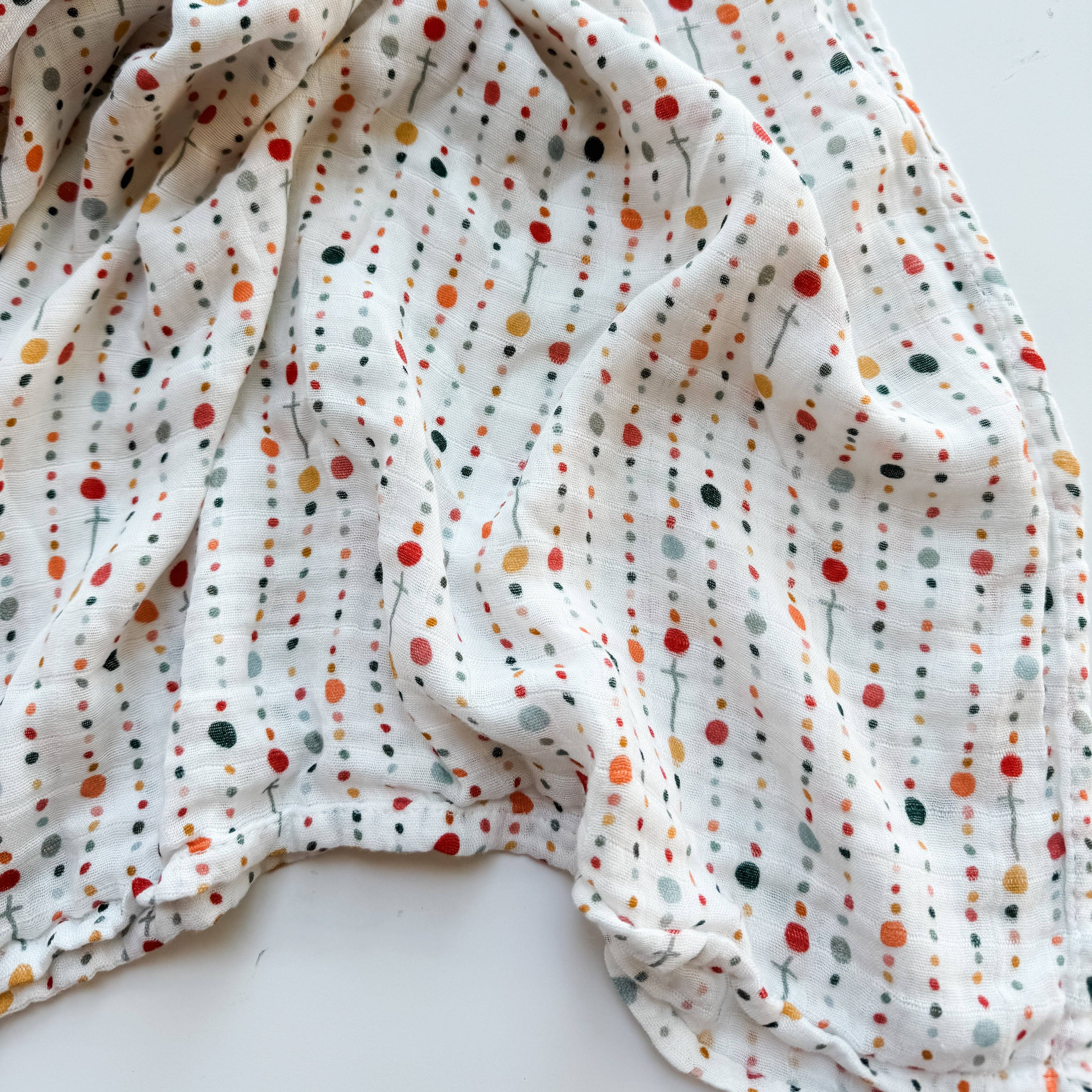 Rosary Dots- Catholic Muslin Swaddle