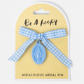 Miraculous Medal Blue Gingham Petite Pin