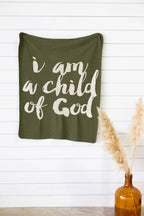 Made in the USA |Child of God Knit Throw Blanket Script