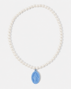 Pearl Miraculous Medal Plastic Children's Necklace