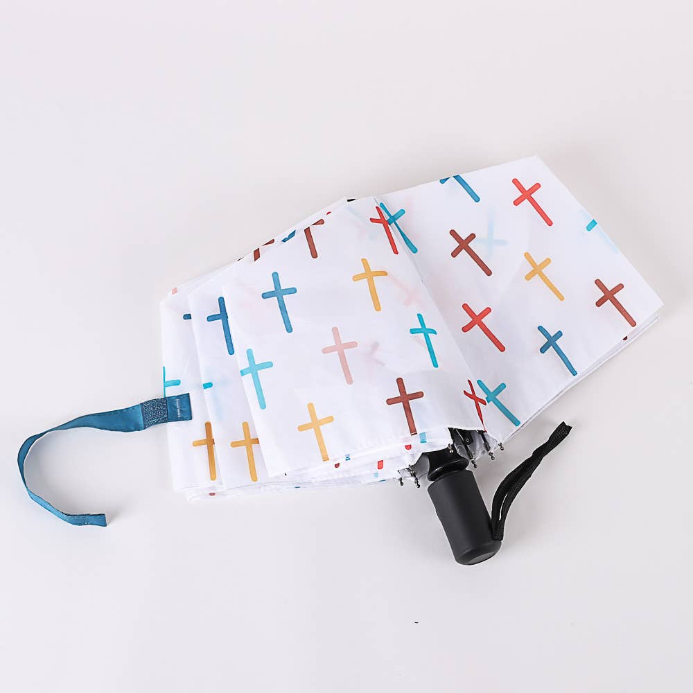 Umbrella Compact Colorful Crosses
