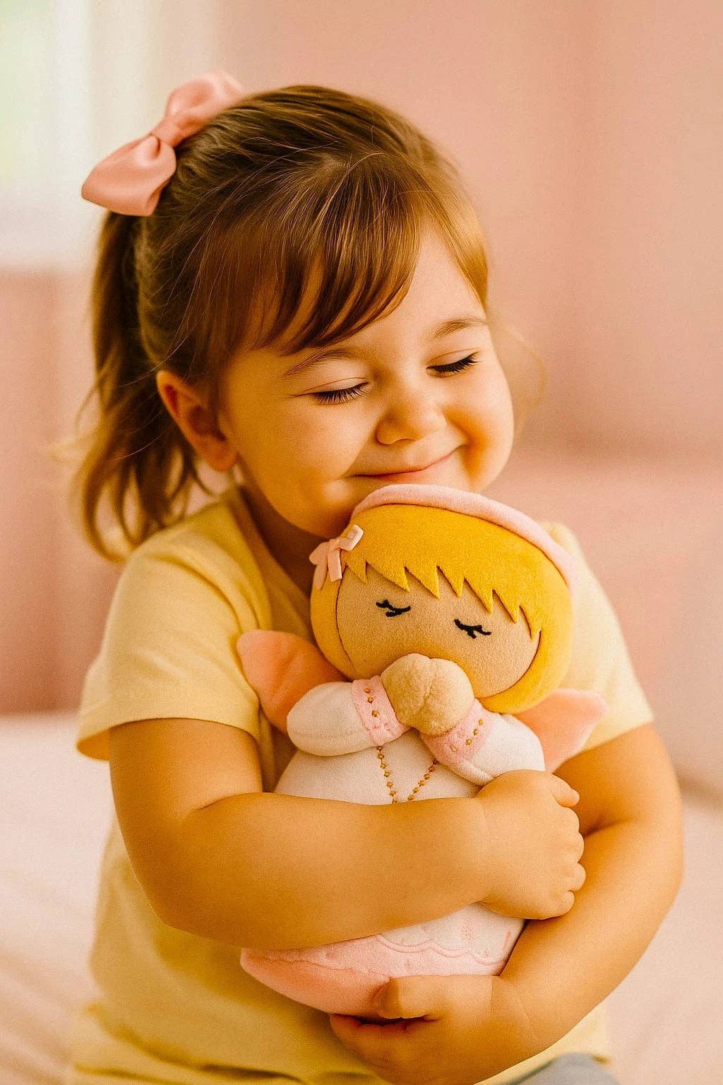 Guardian Angel Girl Catholic Plush Doll — Divine Protection