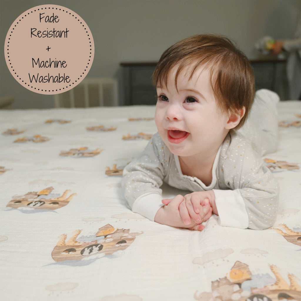 Noah's Ark Muslin Swaddle