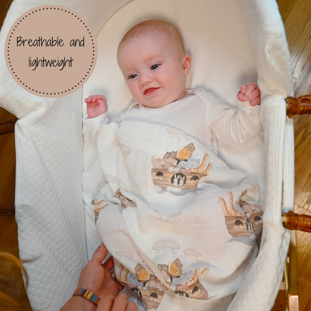 Noah's Ark Muslin Swaddle