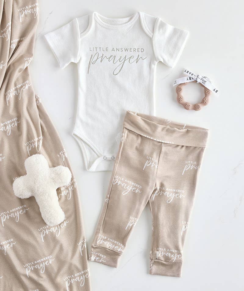 Swaddle Blanket + Cross Rattle - Answered Prayer