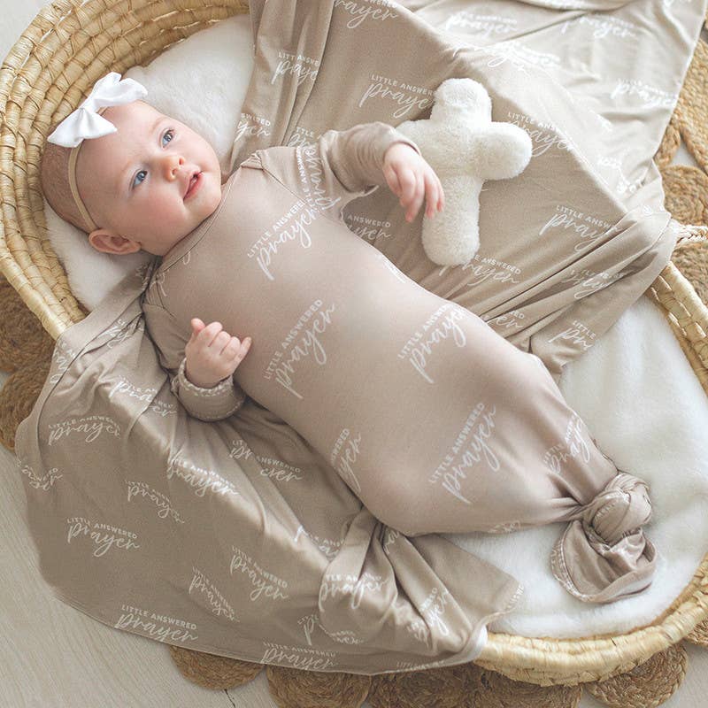 Swaddle Blanket + Cross Rattle - Answered Prayer