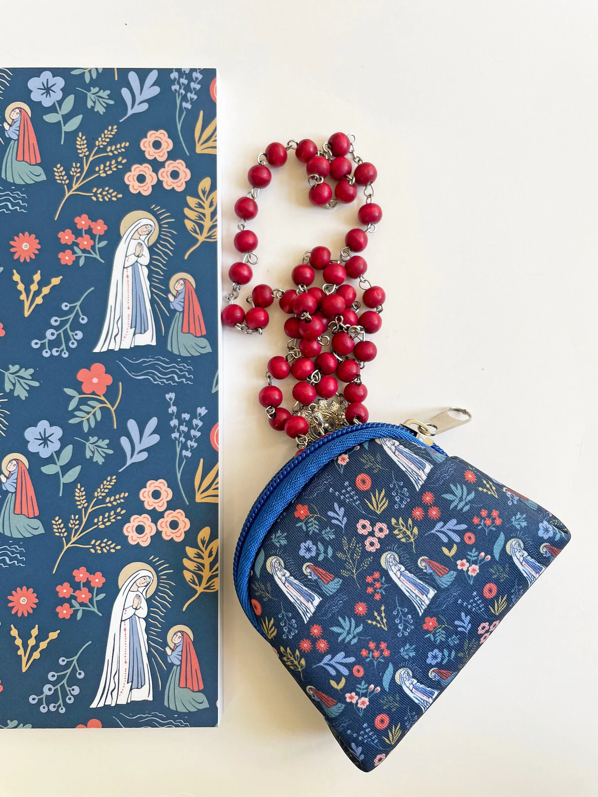 Our Lady of Lourdes Neoprene Rosary Pouch