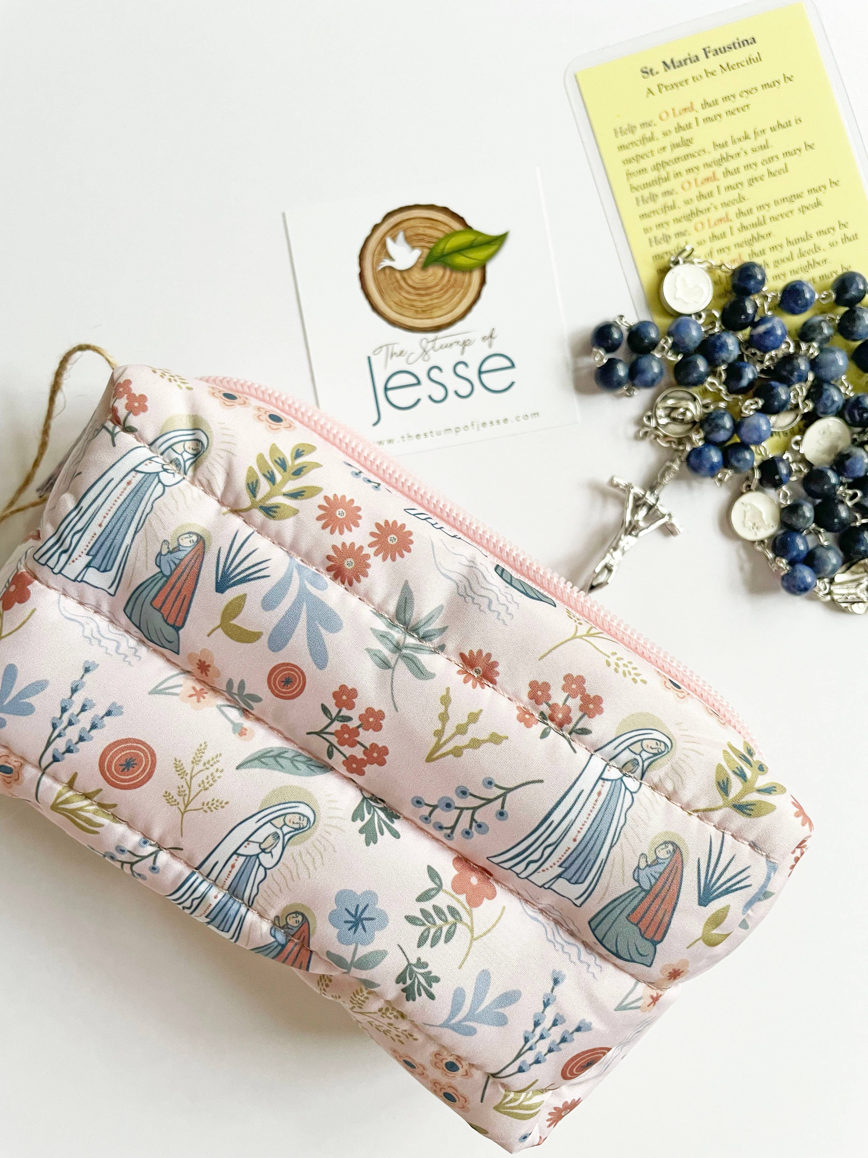 Our Lady of Lourdes Puffer Pouch