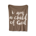Made in the USA |Child of God Knit Throw Blanket Script