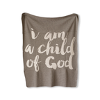 Made in the USA |Child of God Knit Throw Blanket Script