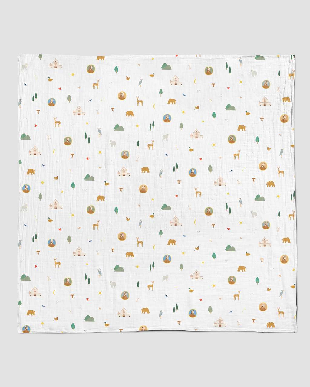 Saint Francis Muslin Swaddle