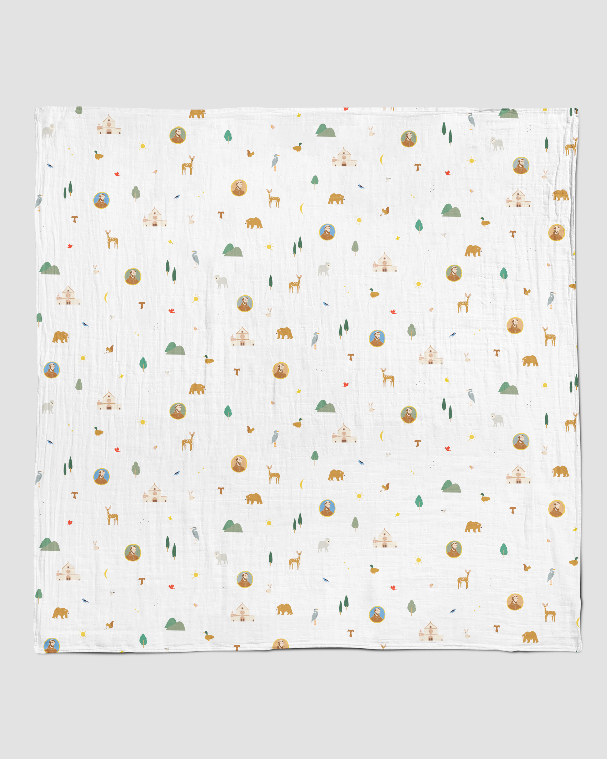 Saint Francis Muslin Swaddle