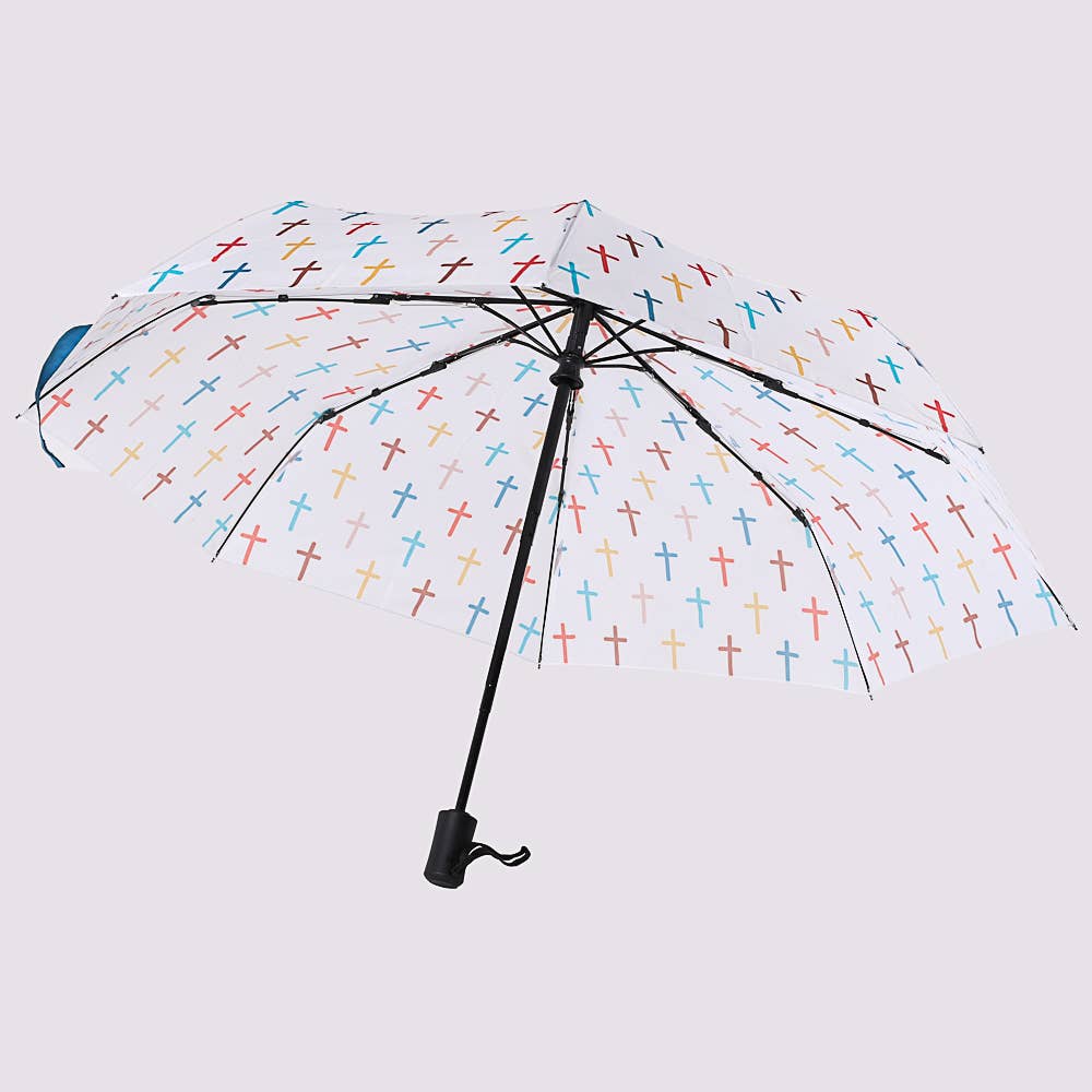 Umbrella Compact Colorful Crosses