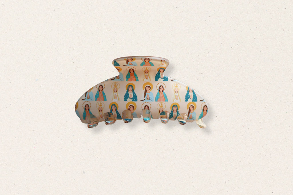 Blessed Mother Pattern Hair Clip