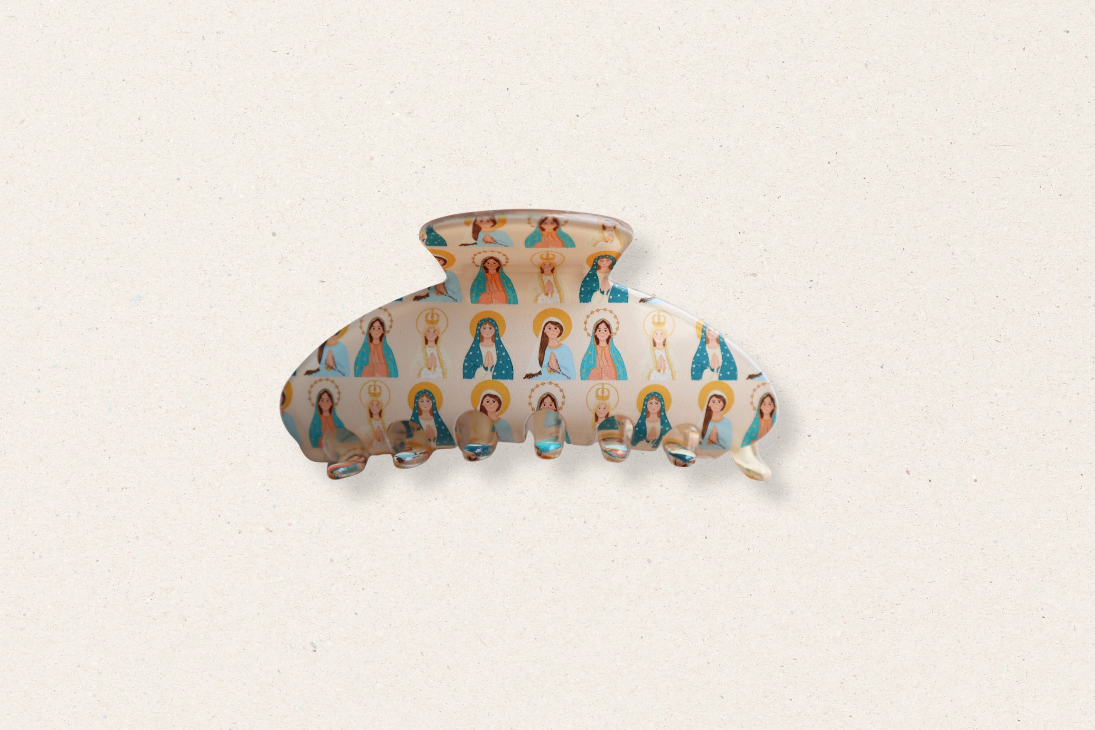 Blessed Mother Pattern Hair Clip