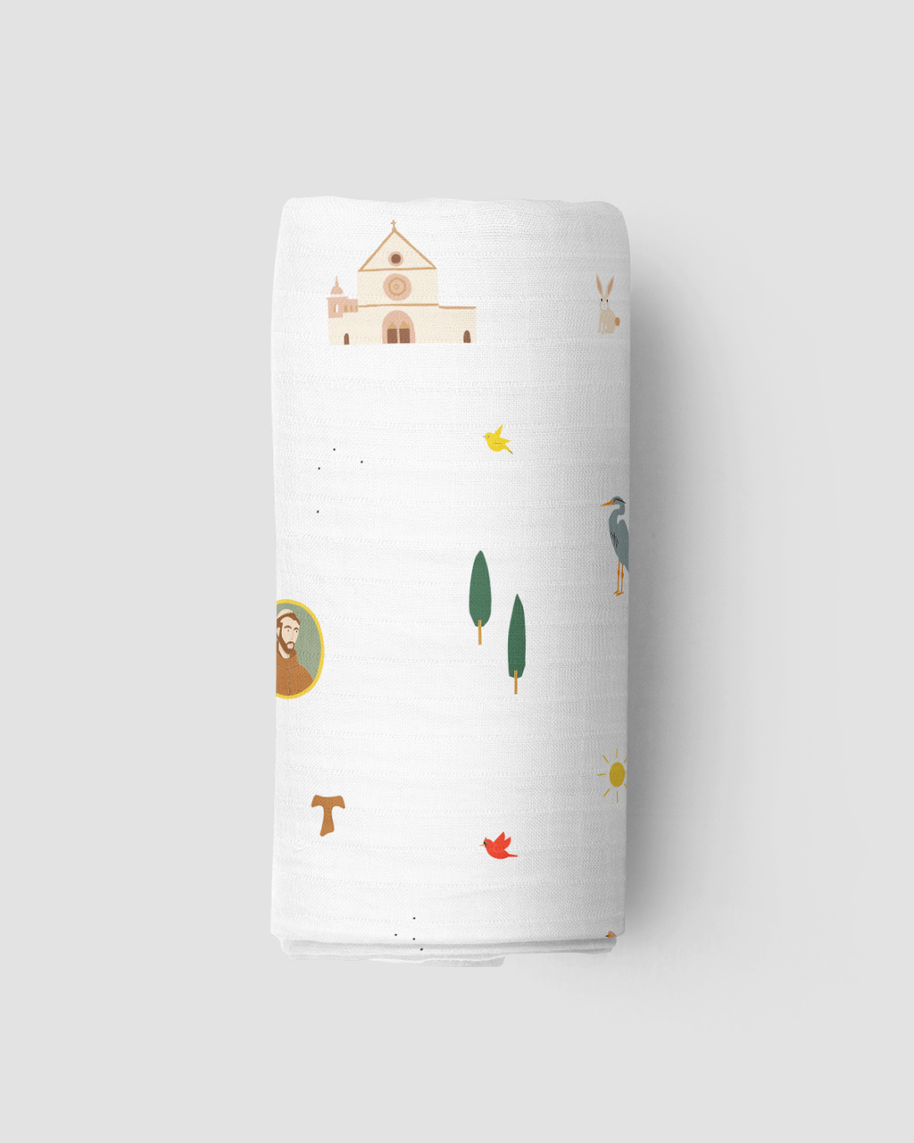 Saint Francis Muslin Swaddle