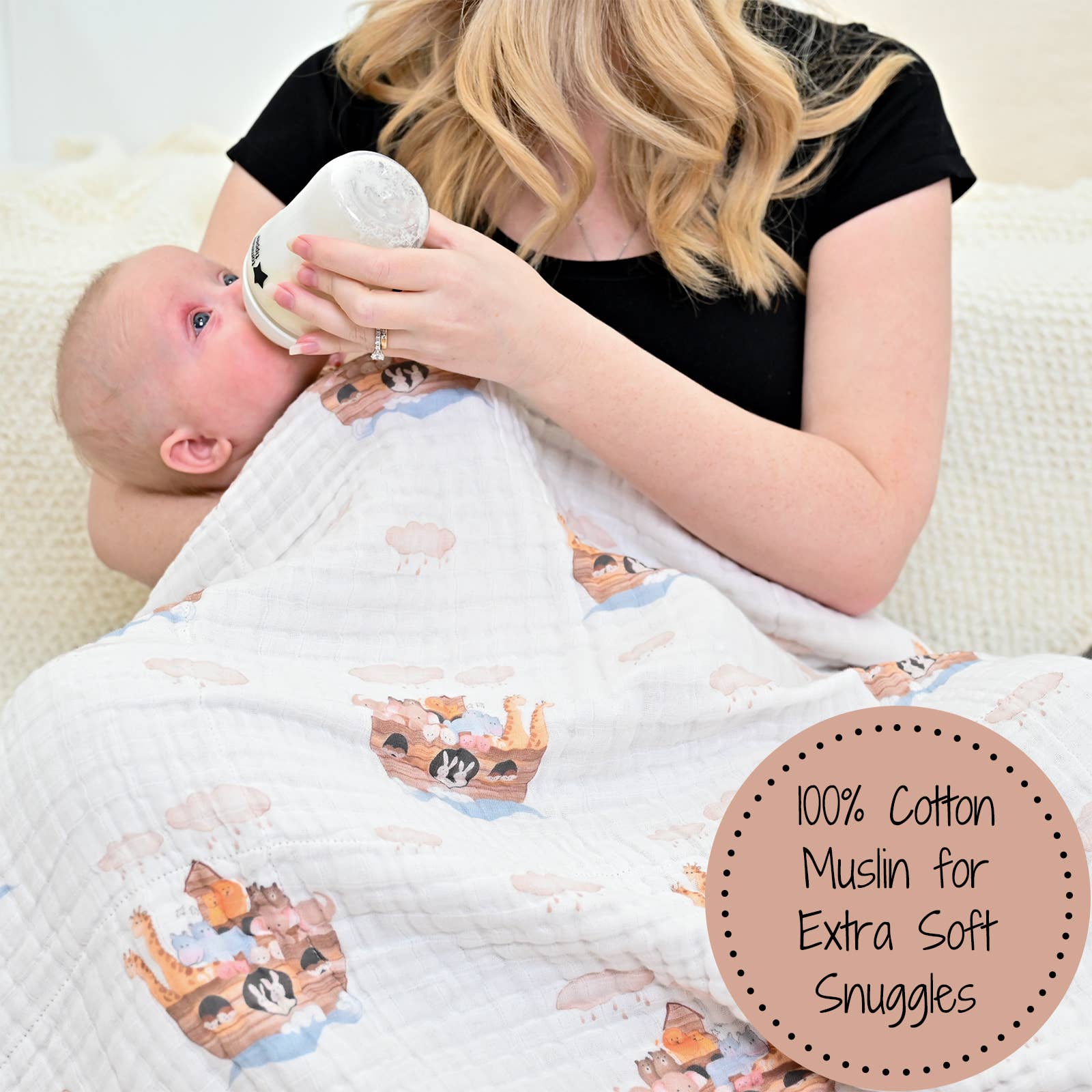 Noah's Ark Muslin Blanket