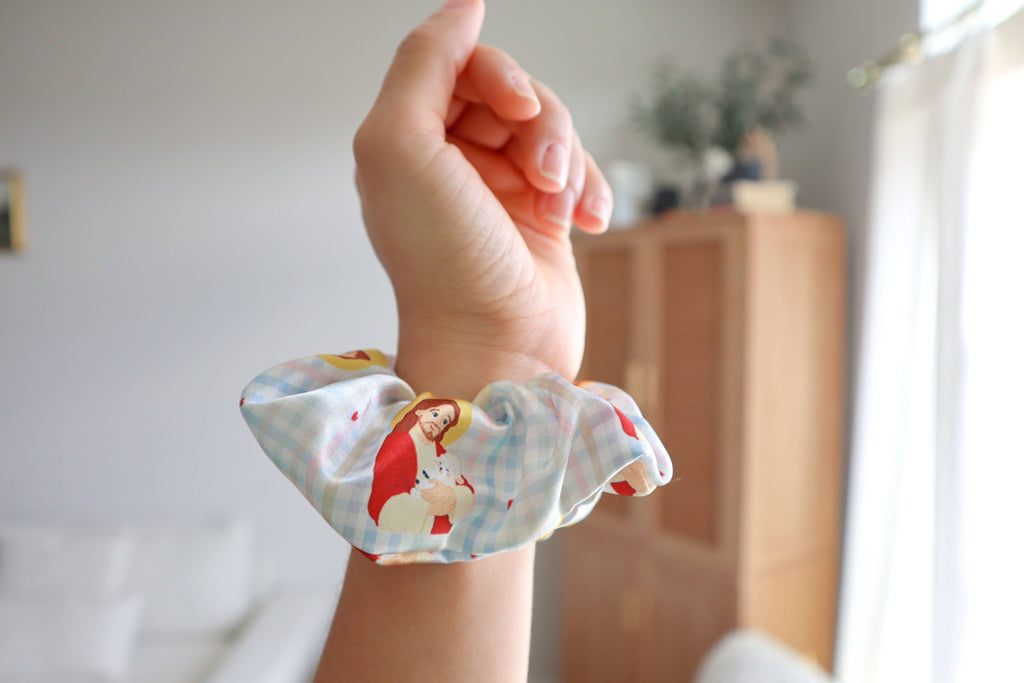 The Good Shepherd Medium Satin Scrunchie