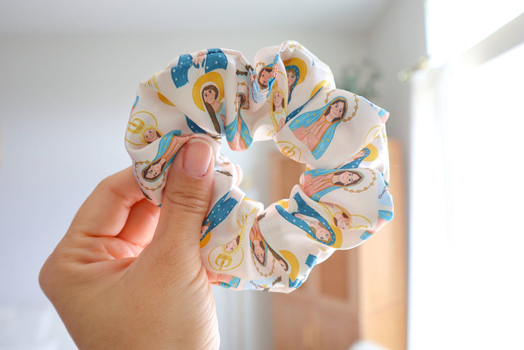 Blessed Mother Satin Scrunchie