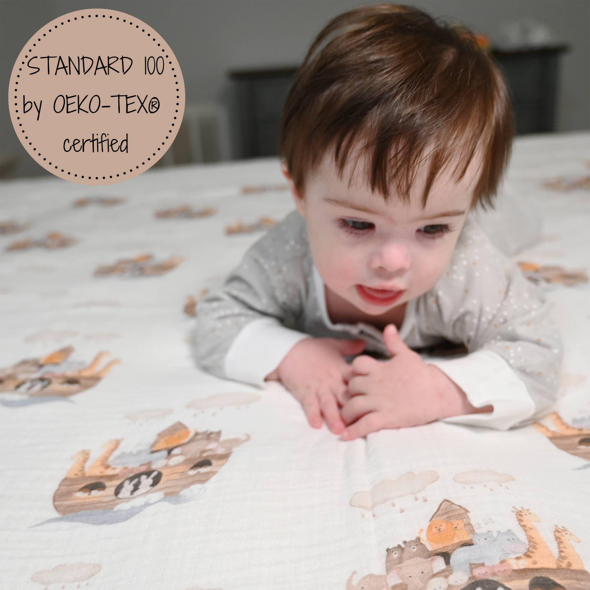 Noah's Ark Muslin Swaddle